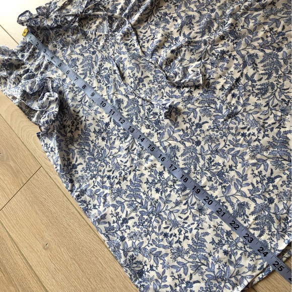 Anthropologie Pleione Botanical Print Ruffle Blouse Size S - Picture 10 of 10